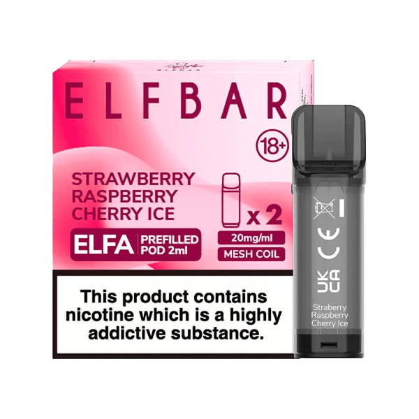 ELFA Prefilled Pod - Strawberry Raspberry Cherry Ice 2ml  The Vape Life