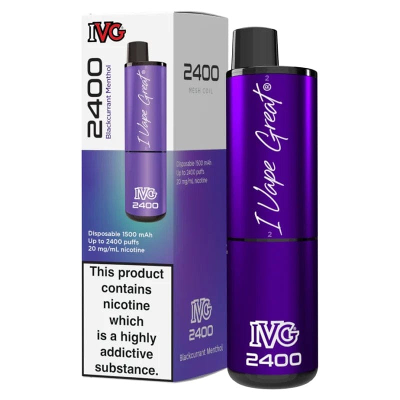 IVG 2400 Puff Disposable Vape - Blackcurrant Menthol The Vape Life IVG 2400 Puff Disposable Vape - Blackcurrant Menthol The Vape Life