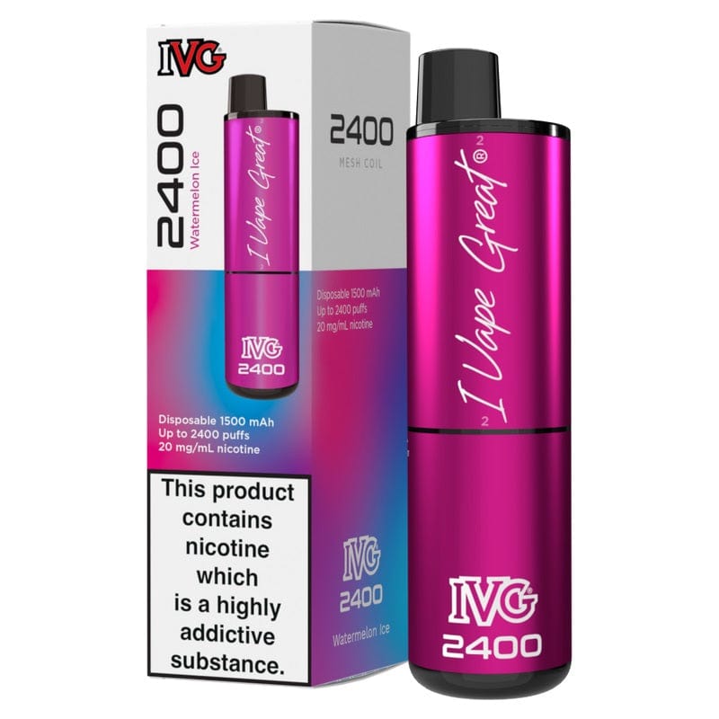 IVG 2400 Puff Disposable Vape - Watermelon Ice The Vape Life IVG 2400 Puff Disposable Vape - Watermelon Ice The Vape Life