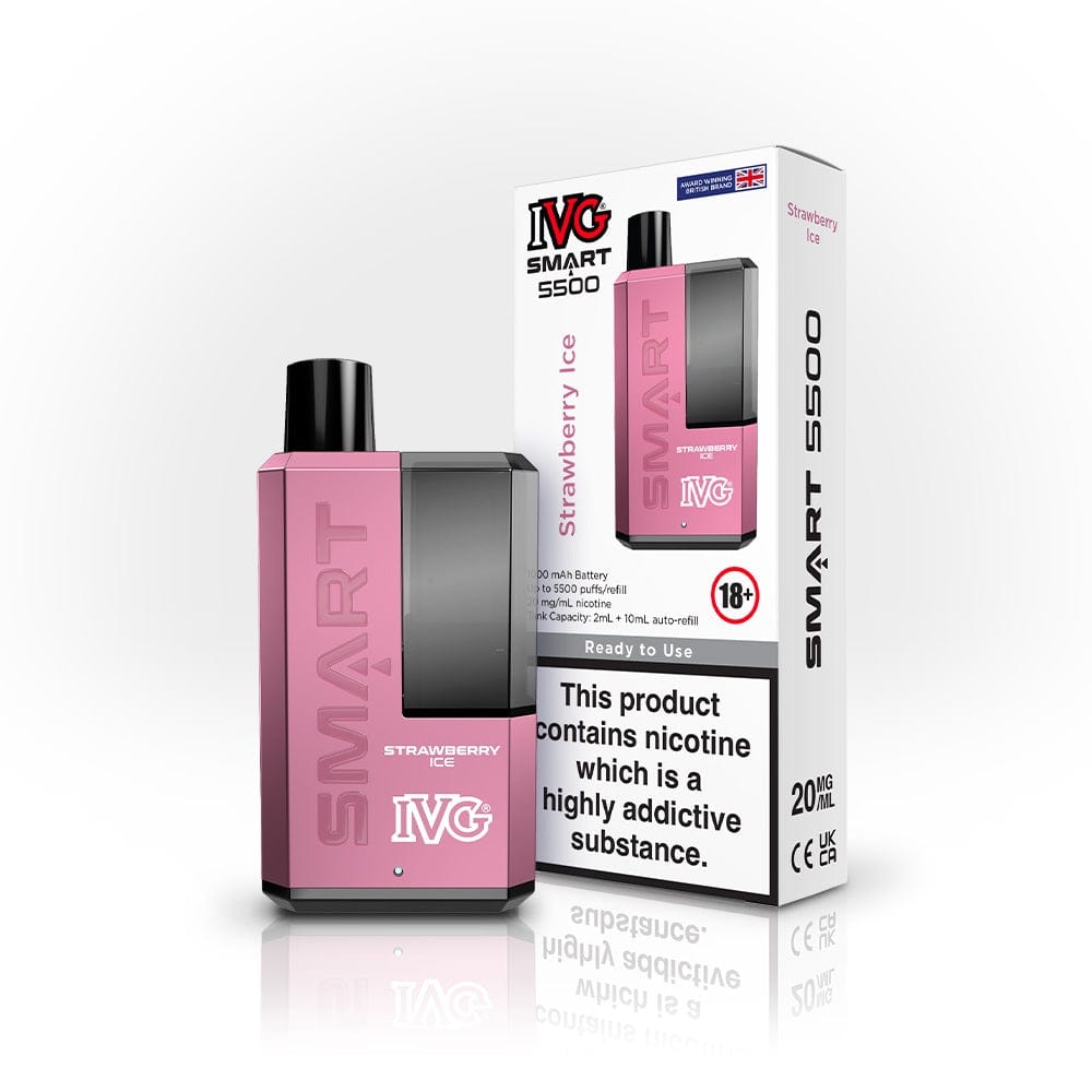 IVG Smart 5500 Puff Disposable Vape - Strawberry Ice The Vape Life IVG Smart 5500 Puff Disposable Vape - Strawberry Ice The Vape Life