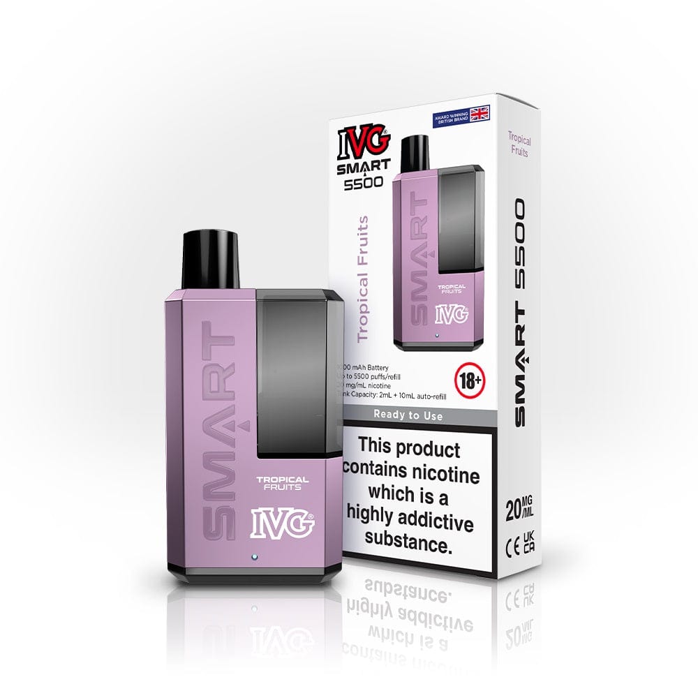 IVG Smart 5500 Puff Disposable Vape - Tropical Fruits The Vape Life IVG Smart 5500 Puff Disposable Vape - Tropical Fruits The Vape Life