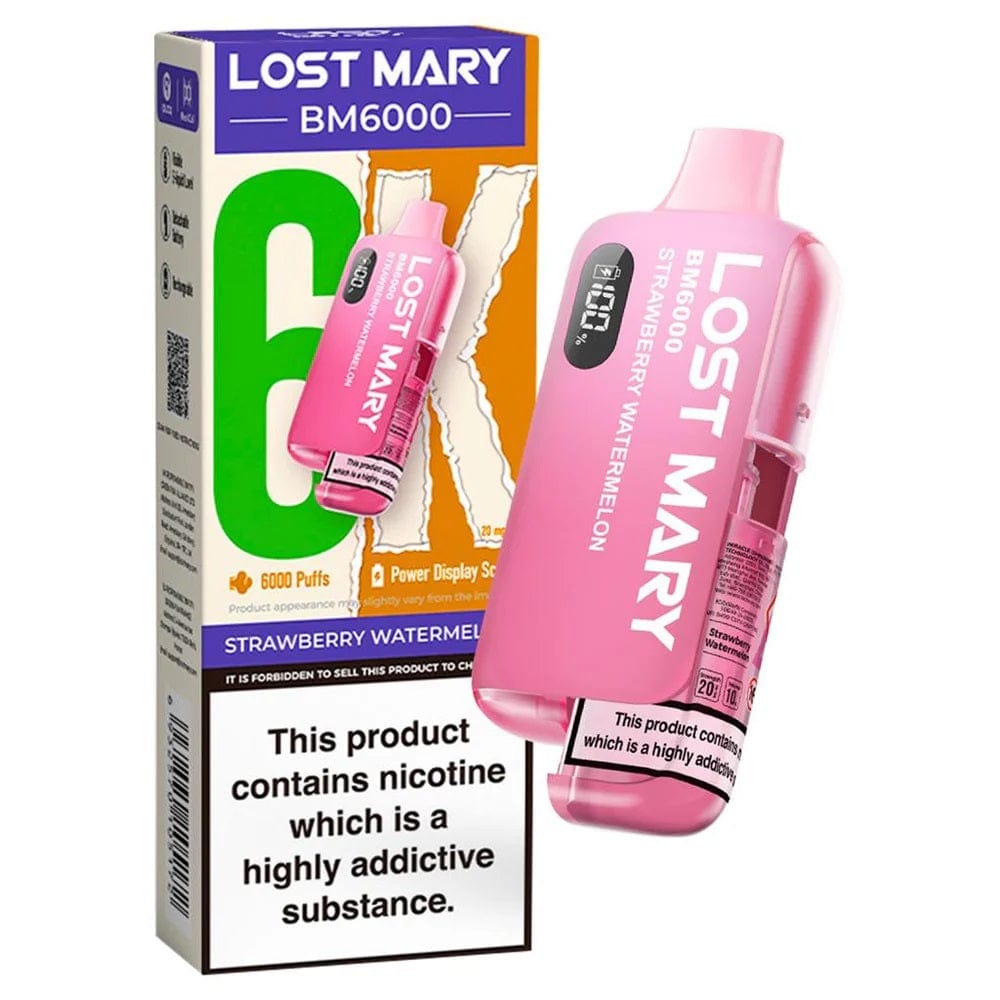 Lost Mary BM6000 Disposable Vape - Strawberry Watermelon The Vape Life Lost Mary BM6000 Disposable Vape - Strawberry Watermelon The Vape Life