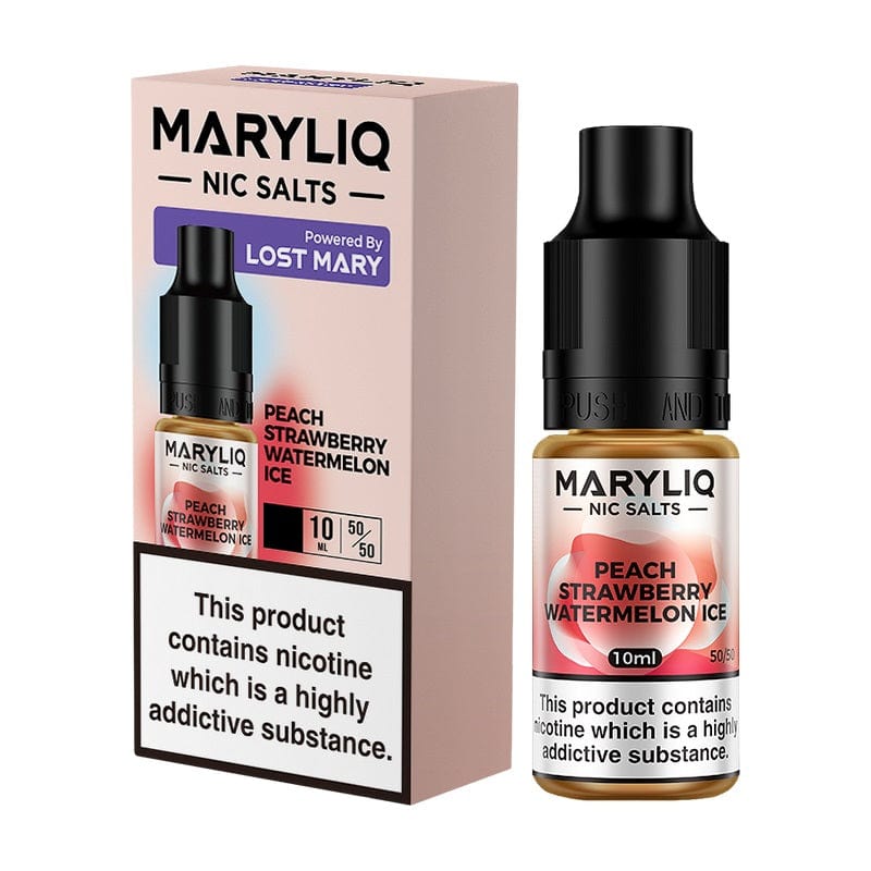 Maryliq Salt E-liquid - Peach Strawberry Watermelon Ice by Lost Mary The Vape Life Maryliq Salt E-liquid - Peach Strawberry Watermelon Ice by Lost Mary The Vape Life
