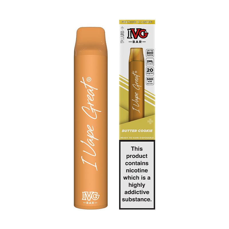 IVG Plus Disposable Bar - Butter Cookie The Vape Life IVG Plus Disposable Bar - Butter Cookie The Vape Life
