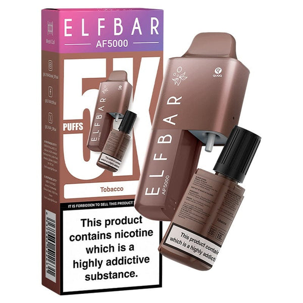 Elf Bar AF5000 Disposable Vape - Tobacco (5000 puffs) The Vape Life Elf Bar AF5000 Disposable Vape - Tobacco (5000 puffs) The Vape Life