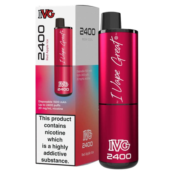 IVG 2400 Puff Disposable Vape - Red Apple Ice The Vape Life IVG 2400 Puff Disposable Vape - Red Apple Ice The Vape Life