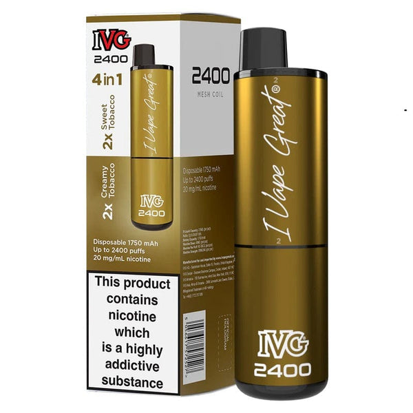 IVG 2400 Puff Disposable Vape - Tobacco Edition The Vape Life IVG 2400 Puff Disposable Vape - Tobacco Edition The Vape Life
