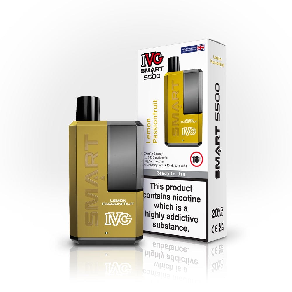 IVG Smart 5500 Puff Disposable Vape Lemon Passionfruit The Vape Life