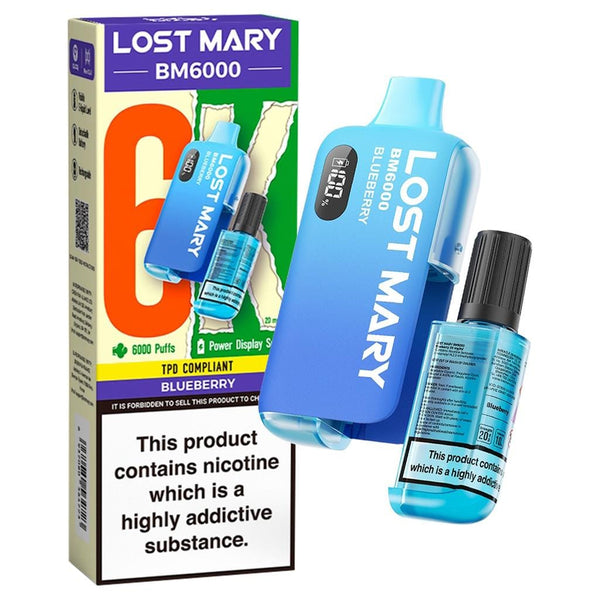 Lost Mary BM6000 Disposable Vape - Blueberry The Vape Life Lost Mary BM6000 Disposable Vape - Blueberry The Vape Life