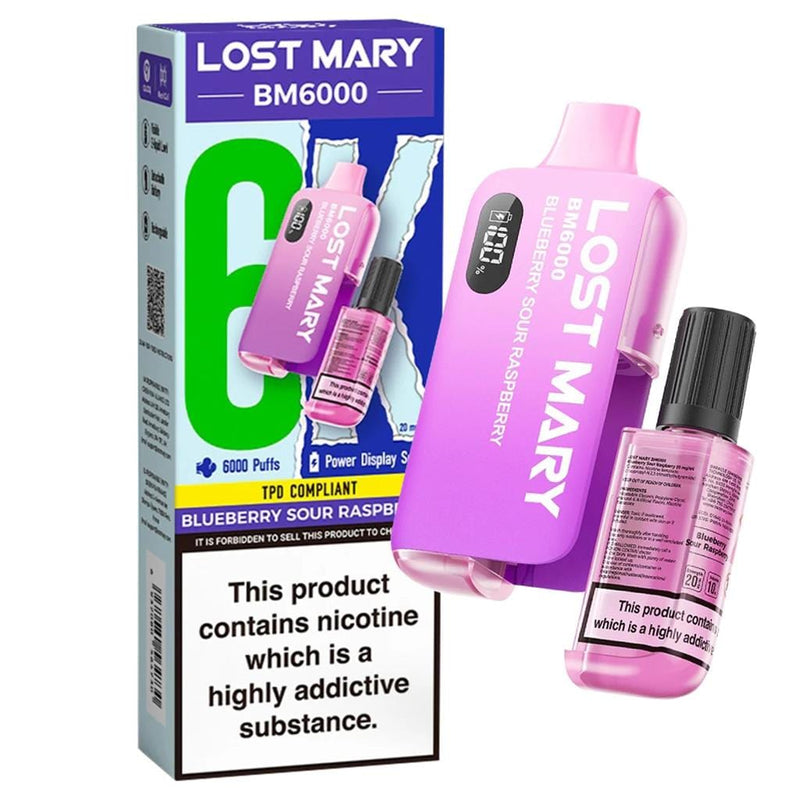 Lost Mary Lost Mary BM6000 Disposable Vape - Blueberry Sour Raspberry