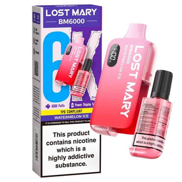 Lost Mary BM6000 Disposable Vape - Watermelon Ice The Vape Life Lost Mary BM6000 Disposable Vape - Watermelon Ice The Vape Life