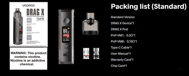 VOOPOO Drag X Mod Pod Kit The Vape Life VOOPOO Drag X Mod Pod Kit The Vape Life