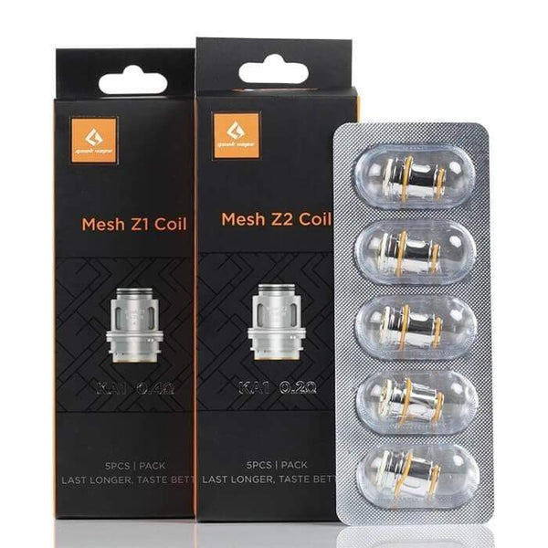 Coil Compatibility Z0.2 Ohm KA1 Mesh Coils 5-Pack For GeekVape Zeus Sub-Ohm Tank - 70-80W, Replacement Coils Coil Compatibility Z0.2 Ohm KA1 Mesh Coils 5-Pack For GeekVape Zeus Sub-Ohm Tank - 70-80W, Replacement Coils
